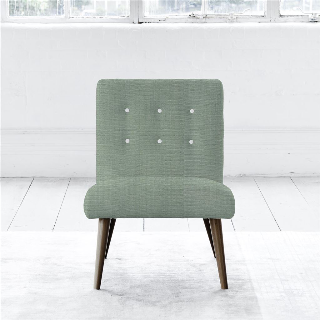 Eva Chair - White Buttons - Walnut Leg - Brera Lino Jade