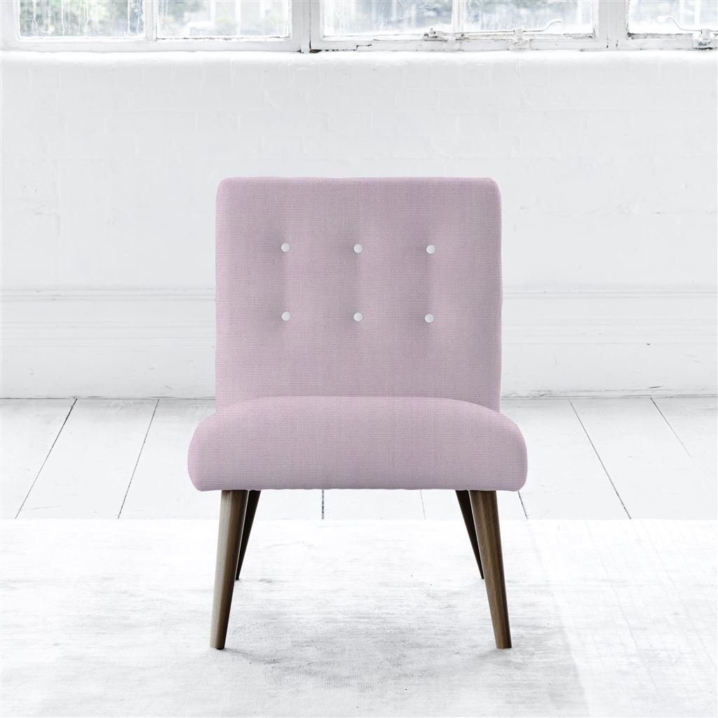 Eva Chair - White Buttons - Walnut Leg - Brera Lino Pale Rose