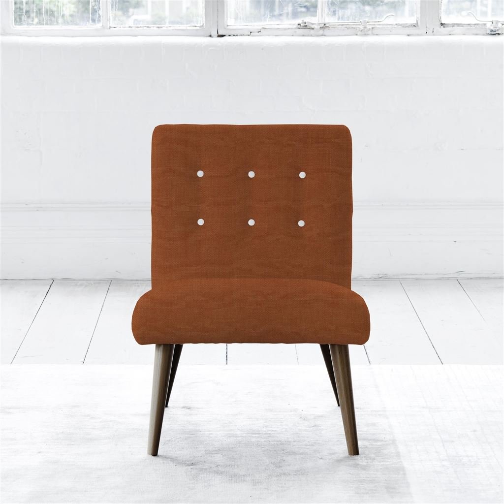 Eva Chair - White Buttons - Walnut Legs - Brera Lino Cinnamon