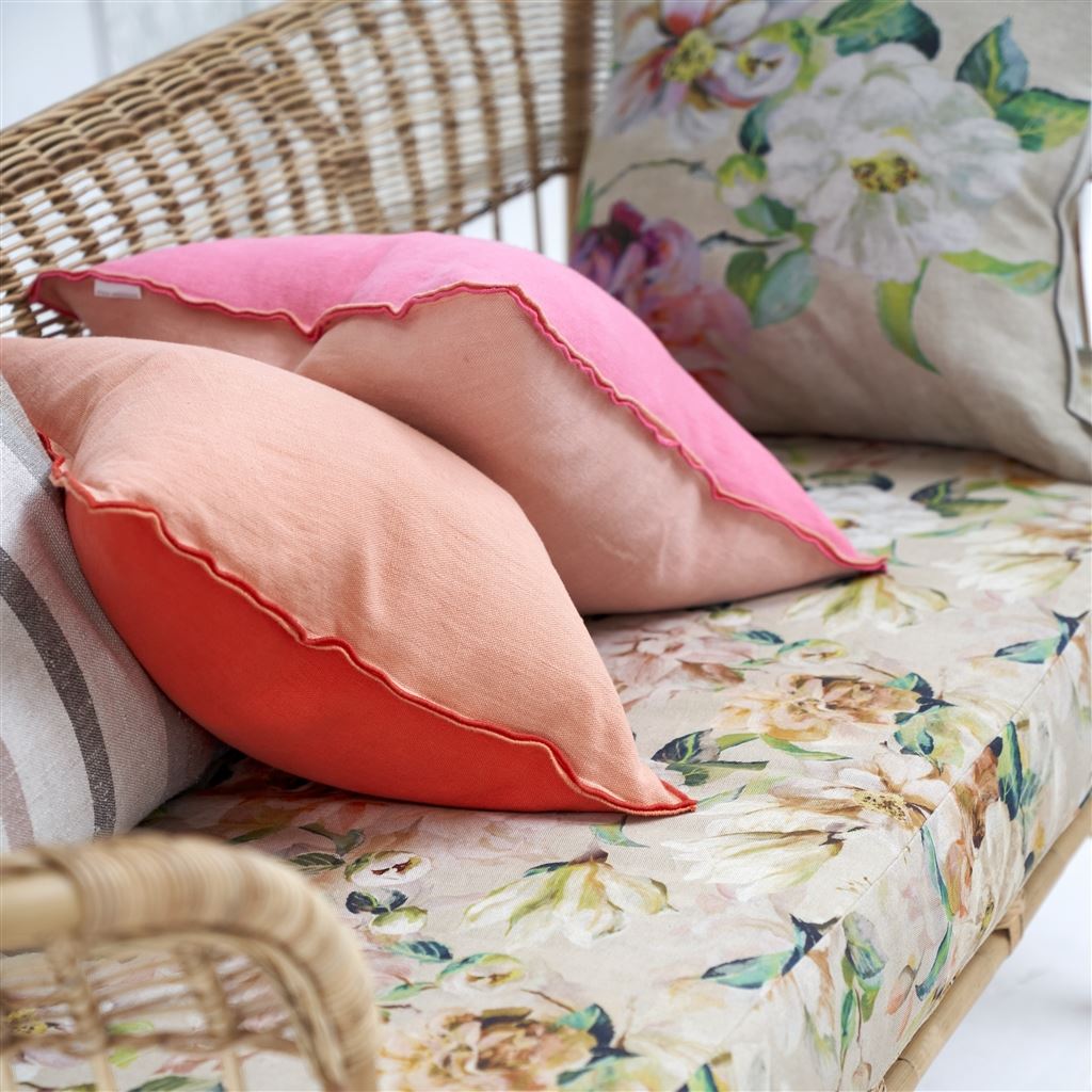 Brera Lino Nasturtium & Papaya Linen Cushion