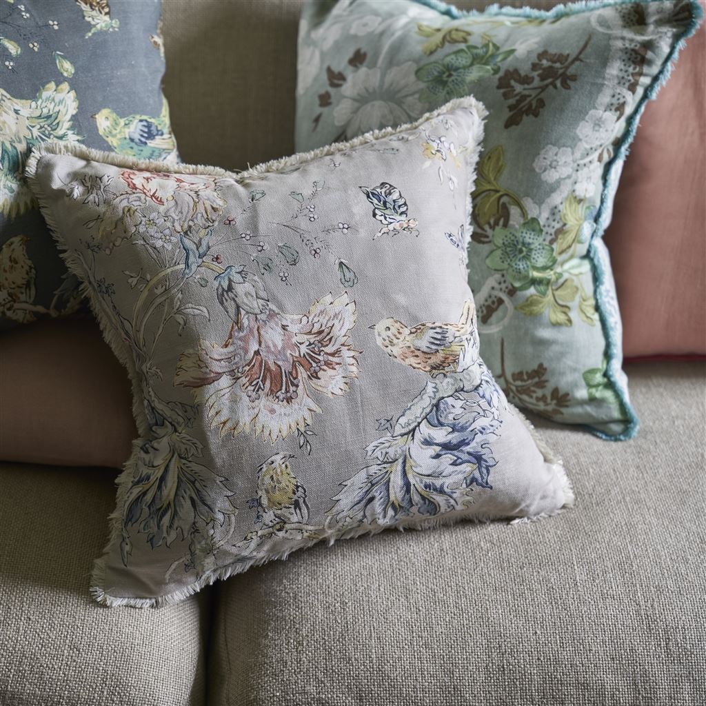 Suffolk Garden Slate Blue Decorative Pillow