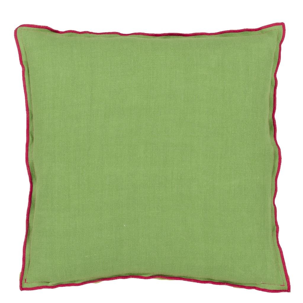 Brera Lino Cerise & Grass Cushion - Reverse