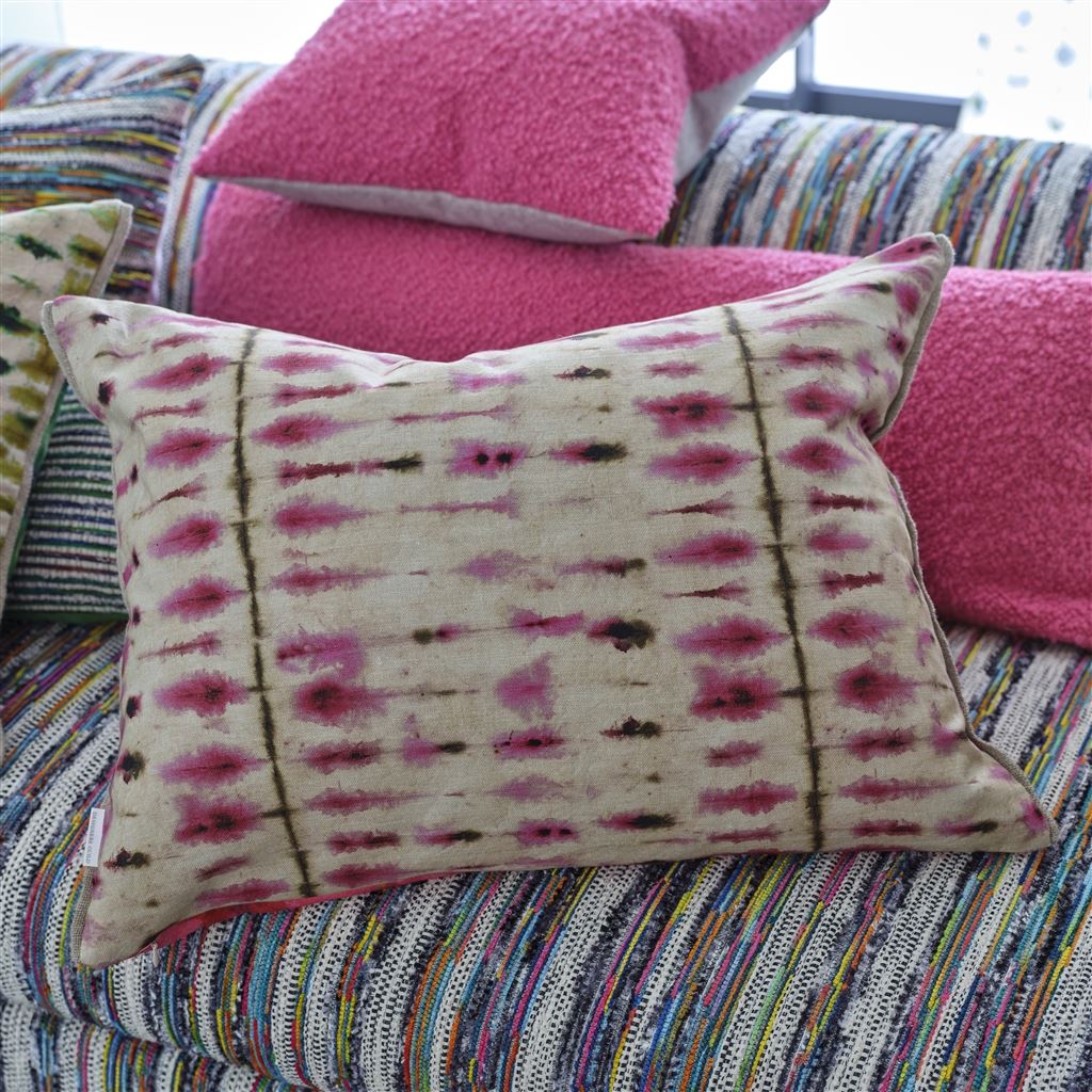 Shibori Fuchsia Decorative Pillow