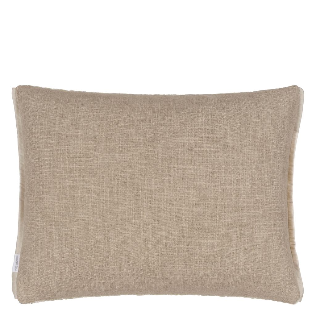 Cartouche Linen Cushion - Reverse