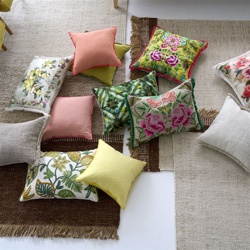 Brera Lino Mimosa & Primrose Linen Decorative Pillow