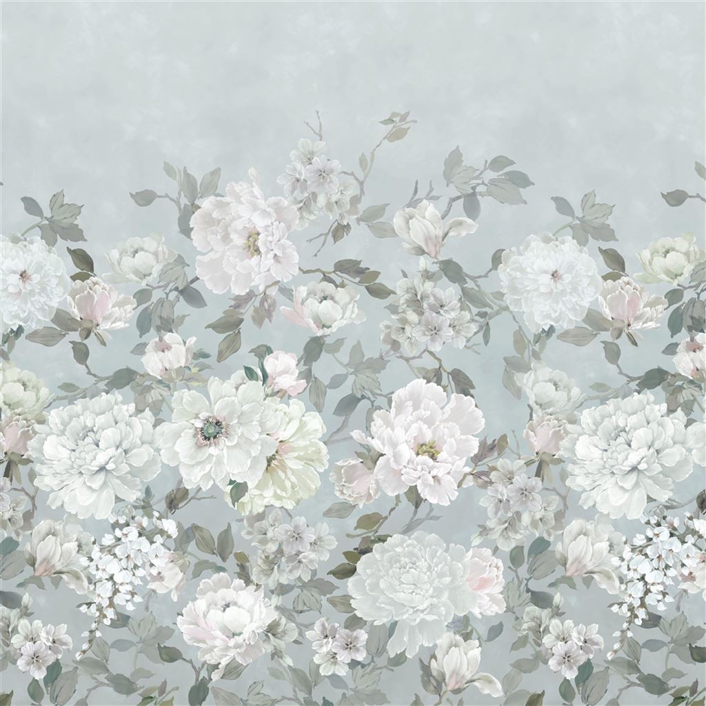 Fleur Blanche Platinum Shower Curtain