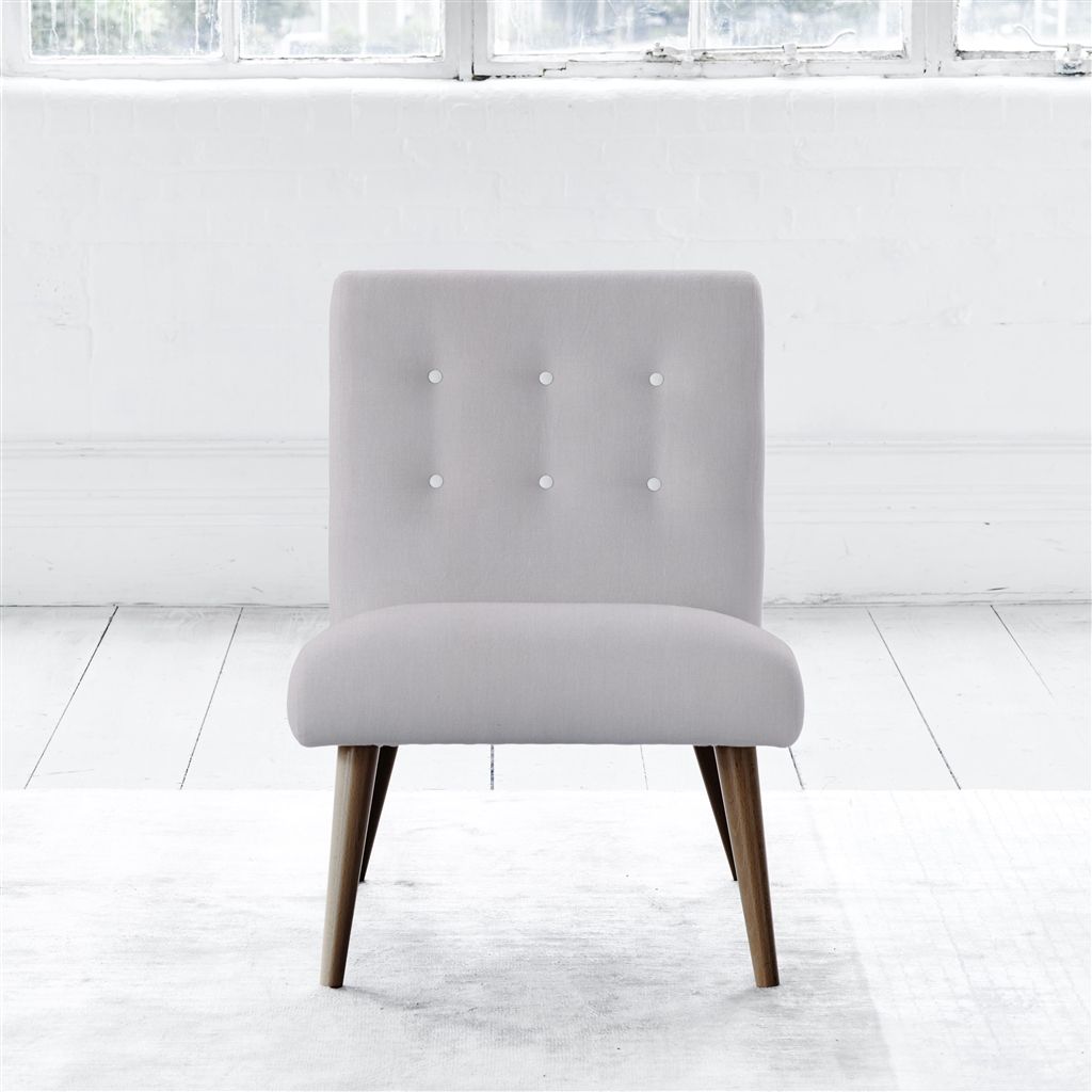 Eva Chair - White Buttons - Walnut Leg - Brera Lino Platinum