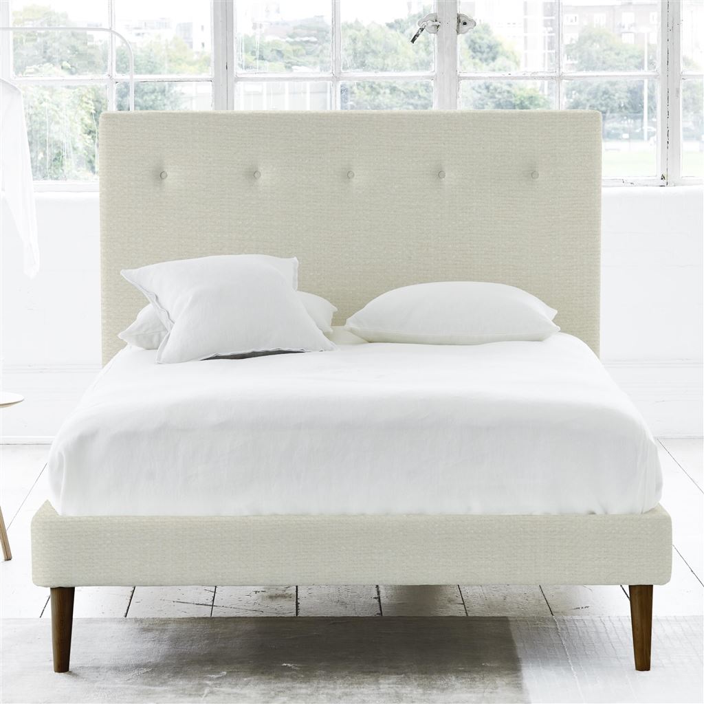 Polka Bed - Self Buttons - Double - Walnut Leg - Elrick Alabaster