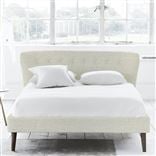 Wave Bed - White Buttons - Superking - Walnut Leg - Brera Lino Natural