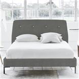 Cosmo Bed - White Buttons - Superking - Metal Leg - Brera Lino Granite