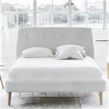 Cosmo Bed - White Buttons - Superking - Beech Leg - Brera Lino Alab...