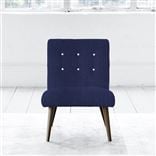 Eva Chair - White Buttons - Walnut Leg - Brera Lino Ultra Marine