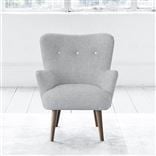 Florence Chair - White Buttons - Walnut Leg - Brera Lino Graphite