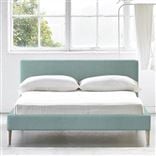 Square Low Bed -  Superking  -  Beech Leg  -  Brera Lino Celadon