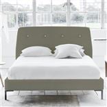 Cosmo Bed - White Buttons - Superking - Metal Leg - Rothesay Linen