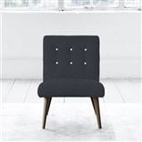 Eva Chair - White Buttonss - Walnut Leg - Rothesay Indigo