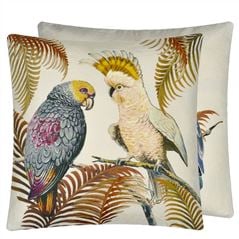 Parrot And Palm Parchment John Derian Cushion