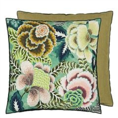 Rose De Damas Jade Cotton/Linen Cushion