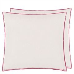 Brera Lino Alabaster & Fuchsia Linen Cushion