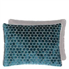 Jabot Kingfisher Velvet Cushion
