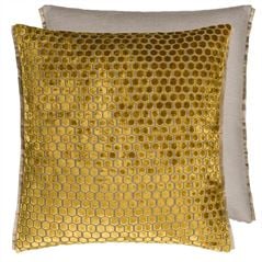 Jabot Mustard Velvet Decorative Pillow