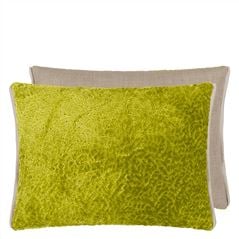 Cartouche Moss Velvet Decorative Pillow
