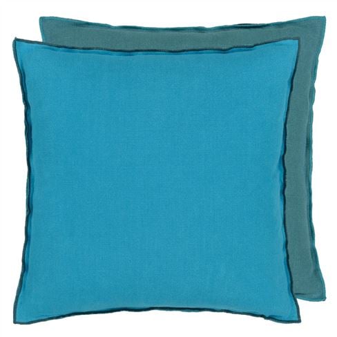 Brera Lino Indian Ocean & Teal Linen Decorative Pillow