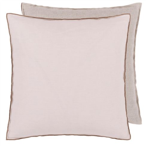 Brera Lino Alabaster & Natural Linen Decorative Pillow