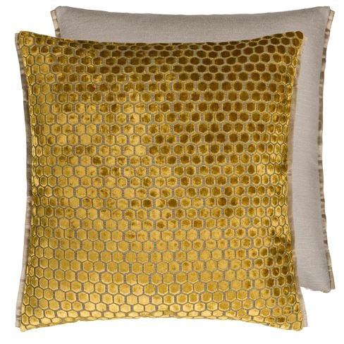 Jabot Mustard Velvet Decorative Pillow