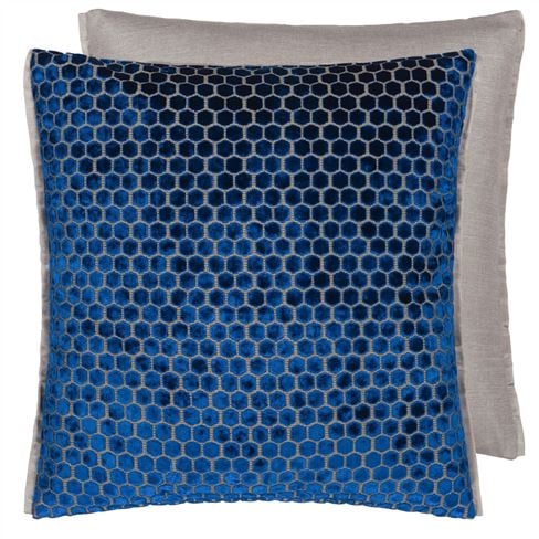 Jabot Cobalt Velvet Decorative Pillow
