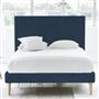 Square Bed - Superking - Beech Leg - Cassia Prussian