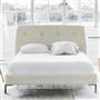 Cosmo Bed - White Buttons - King - Metal Leg - Brera Lino Natural