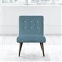 Eva Chair - White Buttons - Walnut Leg - Brera Lino Ocean