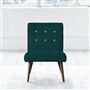 Eva Chair - White Buttons - Walnut Legs - Cassia Azure