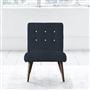 Eva Chair - White Buttons - Walnut Legs - Brera Lino Denim