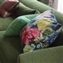 Coussin Tapestry Flower Vintage Green