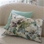 Thelma's Garden Celadon Cotton Decorative Pillow