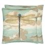 Dragonfly Over Clouds Sky Blue Cushion