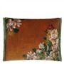 Fleurs d artistes Velours Terracotta Cushion - Reverse