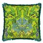 Brocart Decoratif Embroidered Lime Cushion - Reverse