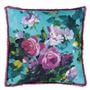 Bouquet de Roses Turquoise Cushion
