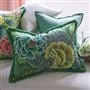 Rose De Damas Embroidered Jade Decorative Pillow 