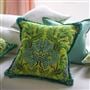 Coussin Brocart Decoratif Embroidered Lime