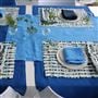 Lario Delft Linen Table Cloth, Runner, Placemats & Napkins 