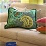 Coussin Rose De Damas Embroidered Jade