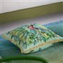 Celastrina Embroidered Turquoise Cotton Cushion