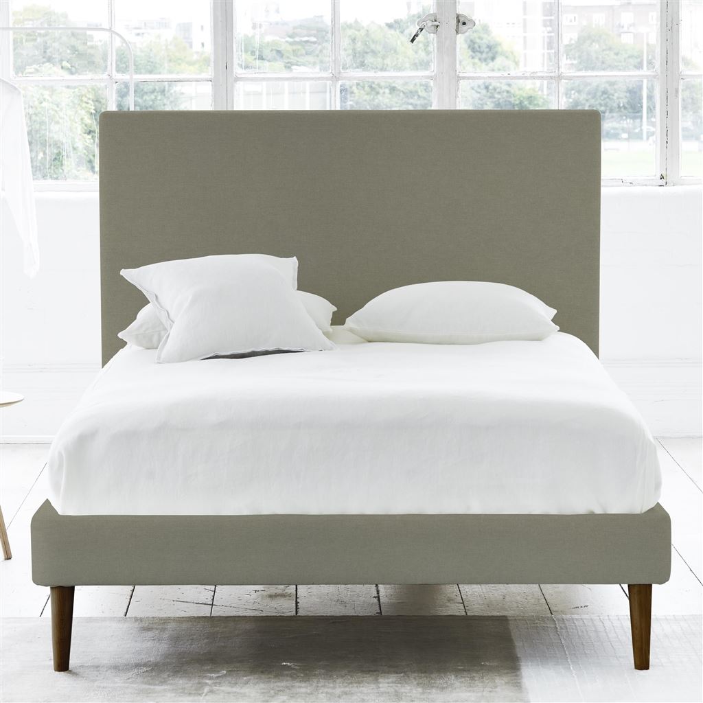 Square Bed - Single - Walnut Leg - Rothesay Linen