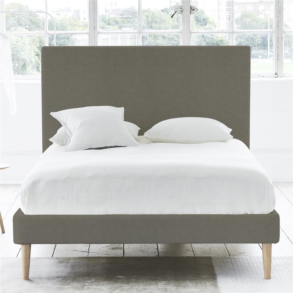 Square Bed - Superking - Beech Leg - Rothesay Pumice