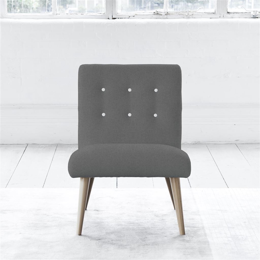 Eva Chair - White Buttonss - Beech Leg - Rothesay Zinc