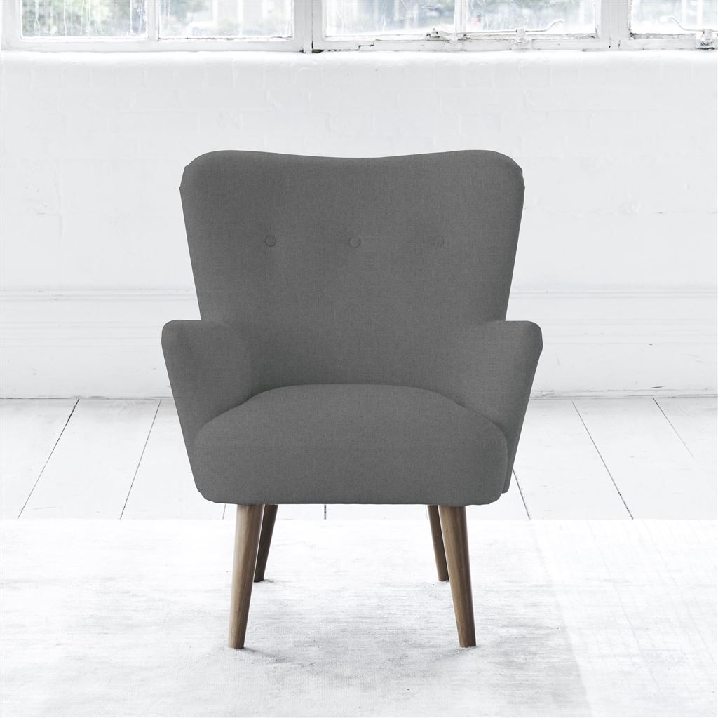 Florence Chair - Self Buttonss - Walnut Leg - Rothesay Zinc